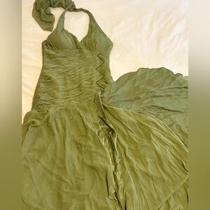 Nina Austin Silk Halter Dress